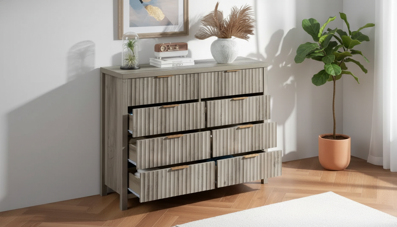Modern Fluted 7-Drawer Dresser: Stylish Storage Guide